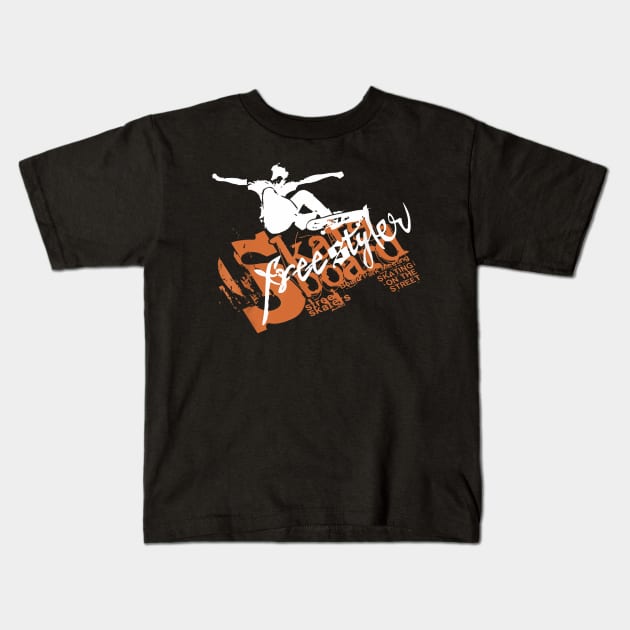 Skateboarding Kids T-Shirt by arlenawyron42770